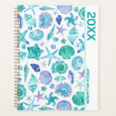 Kuststrand Waterverf Zeeschelpen en zeesterren Planner (Voorkant)