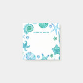 Kuststrand Waterverf Zeeschelpen en zeesterren Post-it® Notes (Voorkant)