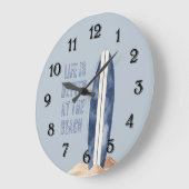 Kuststrand Zand Blauw Witte Surfplank Grote Klok (Hoek)