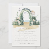 Kuststrand Zee Beach Floral Arch Botanical Wedding Bedankkaart (Voorkant)