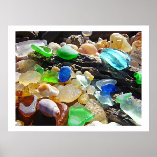 Kuststrand ZEE GLASS Prints SEAGLASS cadeaus  (Voorkant)