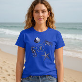 Kuststrand Zeepaardje Zeester Krab Monogram T-shirt