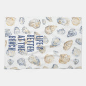 Kuststrand Zeeschelpen Theedoek (Horizontaal)