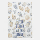 Kuststrand Zeeschelpen Theedoek (Verticaal)
