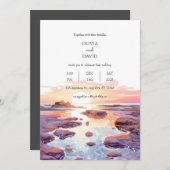 Kuststrand Zonsondergang Getijdenzwembaden Bruilof Kaart (Voorkant / Achterkant)