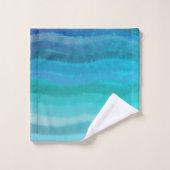 Kuststrand Zoute Golven Op Turquoise Bad Handdoek (Wasdoekje)