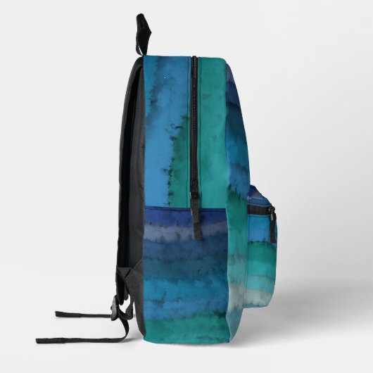 Kuststrand Zoute Golven Op Zwart Bedrukte Rugzak (Links)