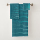 Kuststrand Zoute Turquoise Golf Abstract ontwerp Bad Handdoek (Insitu)