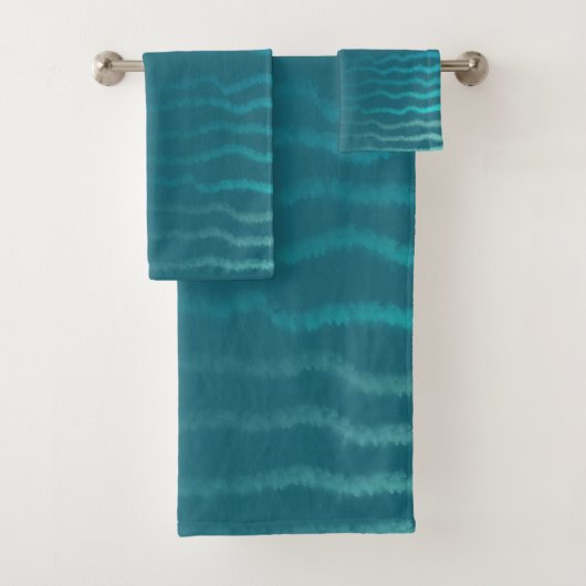 Kuststrand Zoute Turquoise Golf Abstract ontwerp Bad Handdoek (Insitu)