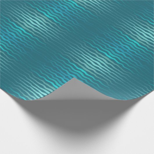 Kuststrand Zoute Turquoise Golf Abstract ontwerp Cadeaupapier (Hoek)