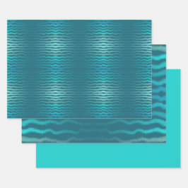 Kuststrand Zoute Turquoise Golf Abstract ontwerp Inpakpapier Vel