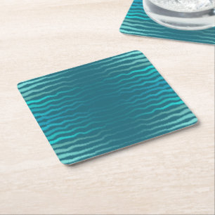 Kuststrand Zoute Turquoise Golf Abstract ontwerp Kartonnen Onderzetters