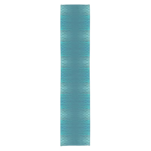Kuststrand Zoute Turquoise Golf Abstract ontwerp Korte Tafelloper (Voorkant)
