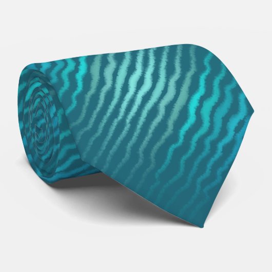 Kuststrand Zoute Turquoise Golf Abstract ontwerp Stropdas (Opgerold)