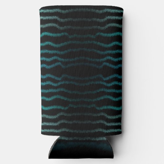 Kuststrand Zoute Turquoise golven Abstracte kunst Seltzer Blikjeskoeler (Achterkant)