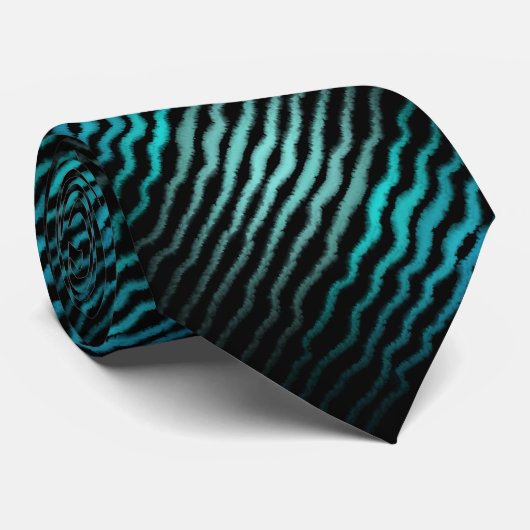 Kuststrand Zoute Turquoise golven Abstracte kunst Stropdas (Opgerold)