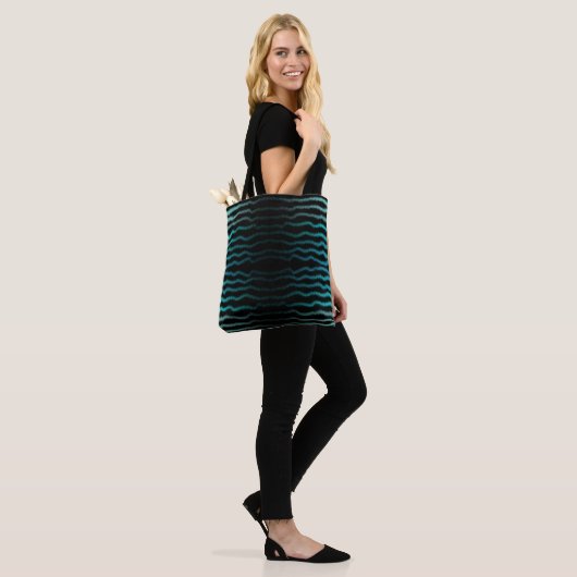 Kuststrand Zoute Turquoise golven Abstracte kunst Tote Bag (Op model)