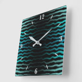 Kuststrand Zoute Turquoise golven Abstracte kunst Vierkante Klok (Hoek)
