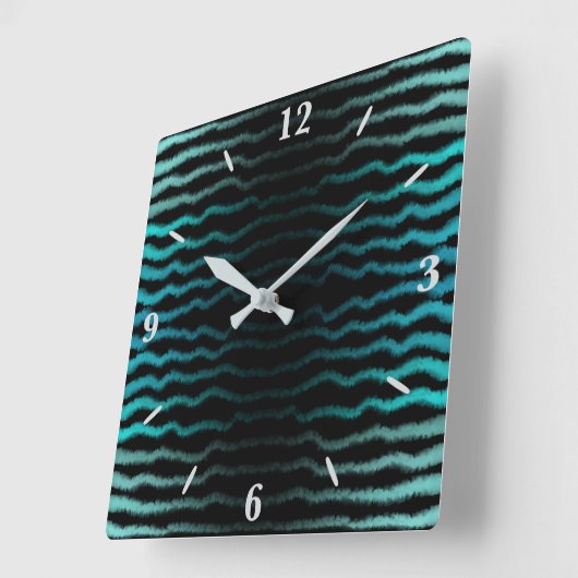 Kuststrand Zoute Turquoise golven Abstracte kunst Vierkante Klok (Hoek)