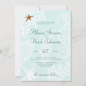 Kuststrandbruiloft Kaart (Voorkant)