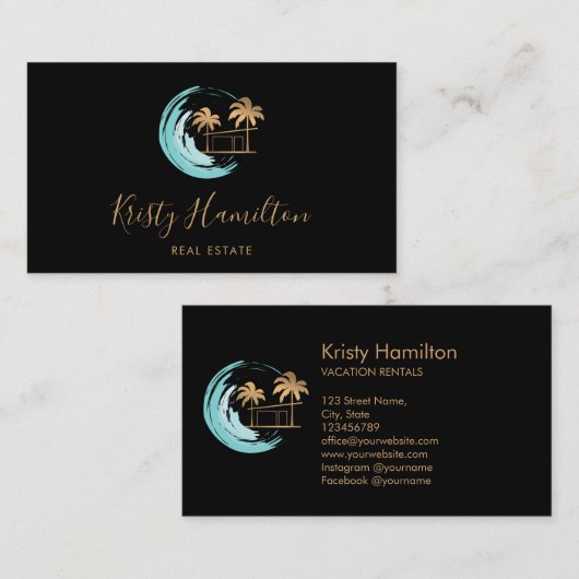 kuststrandhuis B'N'B vastgoedmakelaar Visitekaartje (Voorkant / Achterkant)