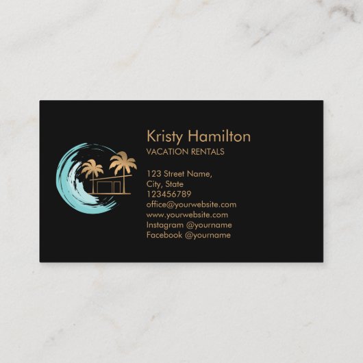 kuststrandhuis B'N'B vastgoedmakelaar Visitekaartje (Achterkant)