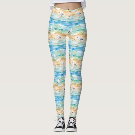 Kuststrandloper Oeverpatroon (1) Leggings (Voorkant)