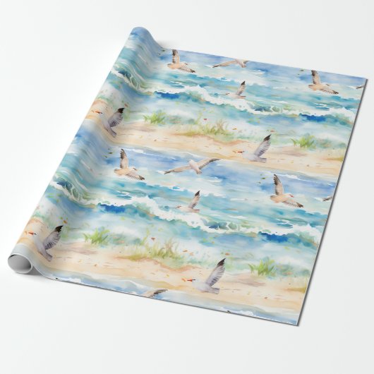 Kuststrandloper Oeverpatroon (2) Cadeaupapier (Uitgerold)