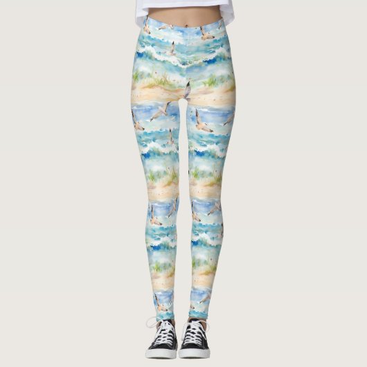 Kuststrandloper Oeverpatroon (2) Leggings (Voorkant)