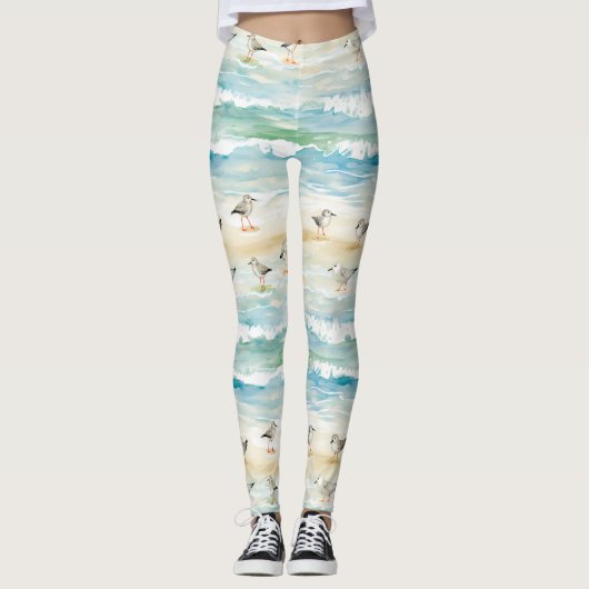 Kuststrandloper Oeverpatroon (5) Leggings (Voorkant)