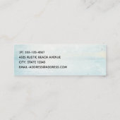 Kuststrandscène met houten roeiboot Mini Business Mini Visitekaartje (Achterkant)