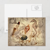 Kuststrandzeeslag Nautical Map Briefkaart (Voorkant / Achterkant)