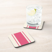 Kuststreep coaster - framboos & crème bier onderzetter (Rechterzijde)