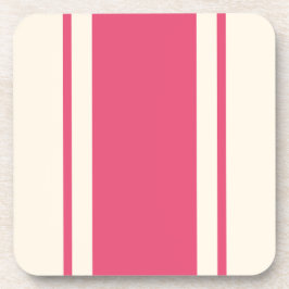 Kuststreep coaster - framboos & crème bier onderzetter