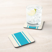 Kuststreep Coaster - Turquoise & Crème Bier Onderzetter (Rechterzijde)