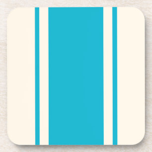 Kuststreep Coaster - Turquoise & Crème Bier Onderzetter