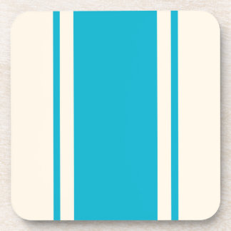 Kuststreep Coaster - Turquoise & Crème Bier Onderzetter