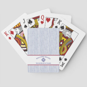 Kuststreep Monogram Bootnaam Ontwerp Pokerkaarten