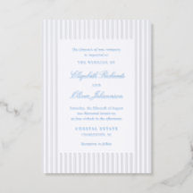 Kuststreep Trouwuitnodiging Letterpress Kaart