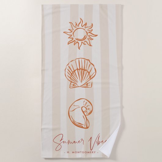 kuststrepen | Dolce Vita Summer Vibes Monogram Strandlaken (Voorkant)