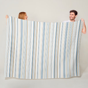 Kuststrepen in strandkleuren fleece deken