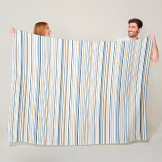 Kuststrepen in strandkleuren fleece deken