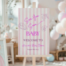 Kuststrepen Meisje Zee Jij Baby Shower Welkom