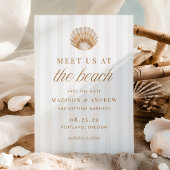 Kuststrepen Shell Beach Foto Huwelijk Save The Date