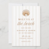 Kuststrepen Shell Beach Foto Huwelijk Save The Date (Voorkant)