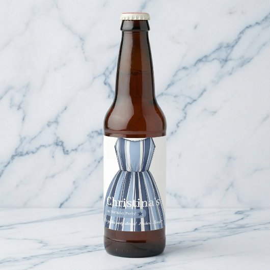 Kuststrepen Viering Verjaardag Bier Etiket