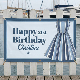 Kuststrepen Viering Verjaardag Spandoek