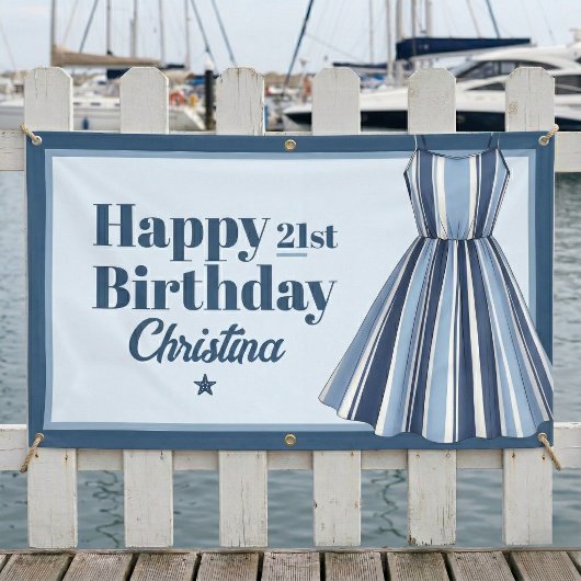 Kuststrepen Viering Verjaardag Spandoek