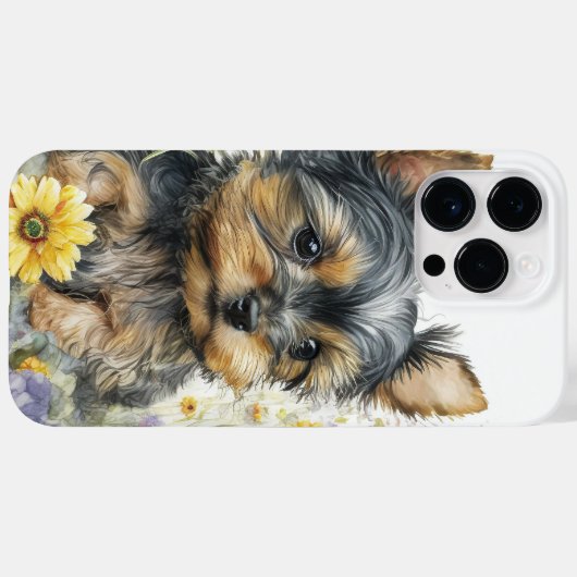 KUSTSTSTROMEN VAN DE WATERVERF YORKSHIRE TERRIER Case-Mate iPhone CASE (Achterkant (horizontaal))