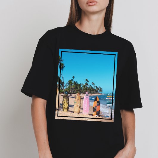 Kustsurfplank strandtafereel t-shirt